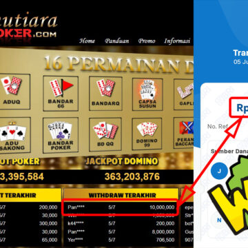 Bukti Withdraw ( 10.000.000,-) Member Setia Mutiarapoker