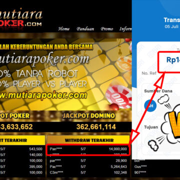 Bukti Withdraw ( 14.000.000,-) Member Setia Mutiarapoker