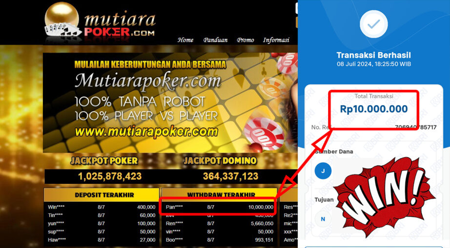 Bukti Withdraw ( 10.000.000,-) Member Setia Mutiarapoker