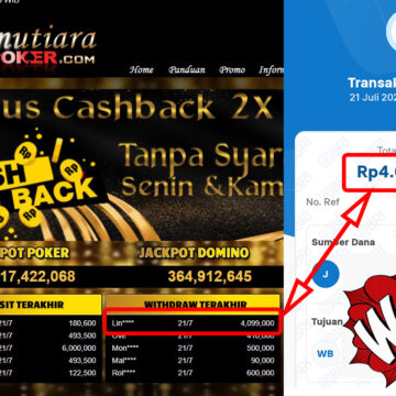 Bukti Withdraw ( 4.099.000,-) Member Setia Mutiarapoker