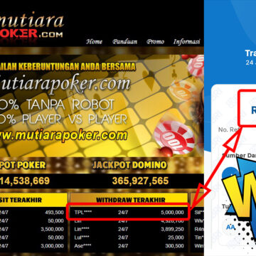 Bukti Withdraw ( 5.000.000,-) Member Setia Mutiarapoker