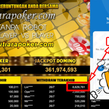 Bukti Withdraw ( 8.629.761.,-) Member Setia Mutiarapoker