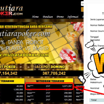 Bukti Withdraw ( 5.071.287,-) Member Setia Mutiarapoker