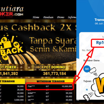 Bukti Withdraw ( 10.000.000,-) Member Setia Mutiarapoker