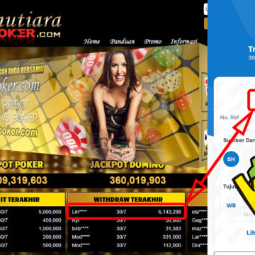 Bukti Withdraw ( 6.143.298,-) Member Setia Mutiarapoker