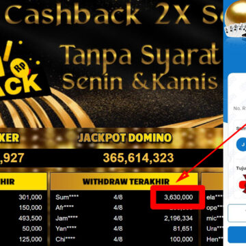 Bukti Withdraw ( 3,630,000,-) Member Setia Mutiarapoker