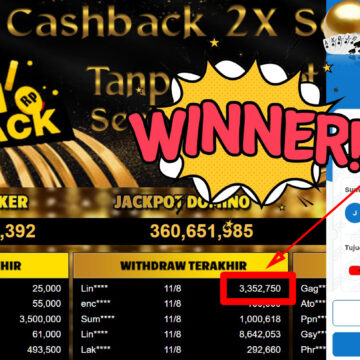 Bukti Withdraw ( 3,352,750.-) Member Setia Mutiarapoker