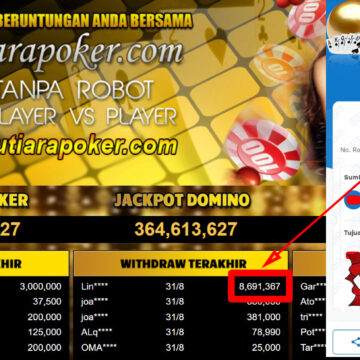 Bukti Withdraw ( 8.691.367,-) Member Setia Mutiarapoker