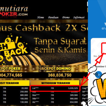 Bukti Withdraw ( 5.035.529,-) Member Setia Mutiarapoker