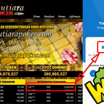 Bukti Withdraw ( 5,558,038,-) Member Setia Mutiarapoker