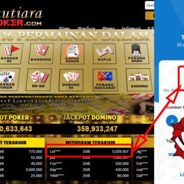 Bukti Withdraw (5,029,937,-) Member Setia Mutiarapoker