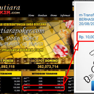 Bukti Withdraw (10.000.000,-) Member Setia Mutiarapoker