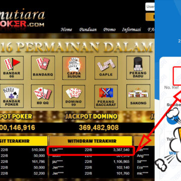 Bukti Withdraw (3,387,540.00) Member Setia Mutiarapoker