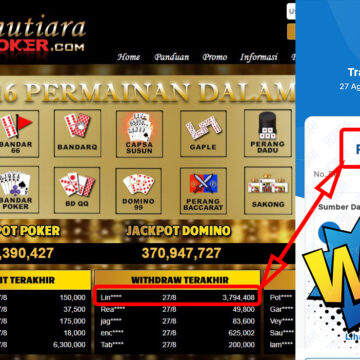 Bukti Withdraw ( 3,794,408,-) Member Setia Mutiarapoker