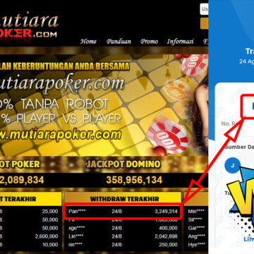 Bukti Withdraw (3,249,314,-) Member Setia Mutiarapoker