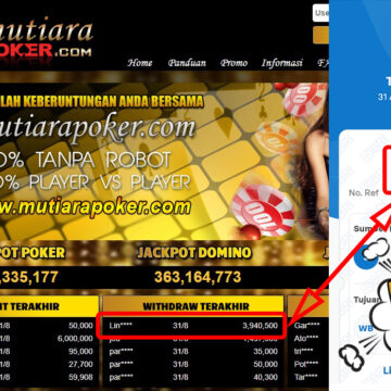 Bukti Withdraw ( 3,940,500,-) Member Setia Mutiarapoker