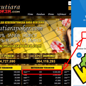 Bukti Withdraw ( 9.500.000,-) Member Setia Mutiarapoker