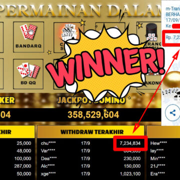 Bukti Withdraw ( 7.234.834,-) Member Setia Mutiarapoker