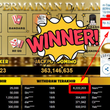 Bukti Withdraw ( 6.222.203,-) Member Setia Mutiarapoker