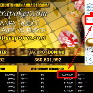 Bukti Withdraw ( 1.000.000,-) Member Setia Mutiarapoker