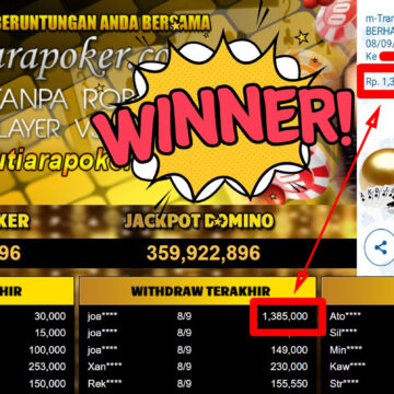 Bukti Withdraw ( 1.385.000,-) Member Setia Mutiarapoker