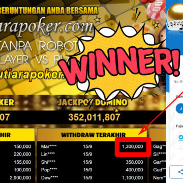 Bukti Withdraw ( 1.300.000,-) Member Setia Mutiarapoker