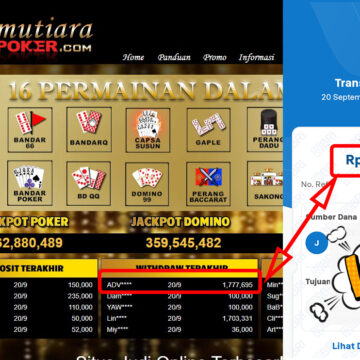 Bukti Withdraw ( 1,777,695,-) Member Setia Mutiarapoker