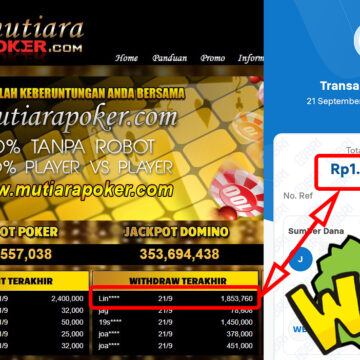 Bukti Withdraw ( 1,853,760,-) Member Setia Mutiarapoker