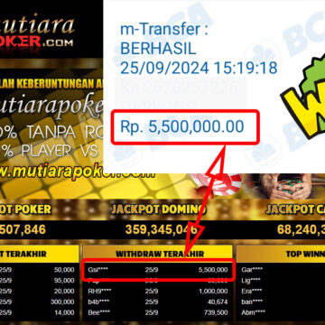 Bukti Withdraw ( 5,500,000,-) Member Setia Mutiarapoker