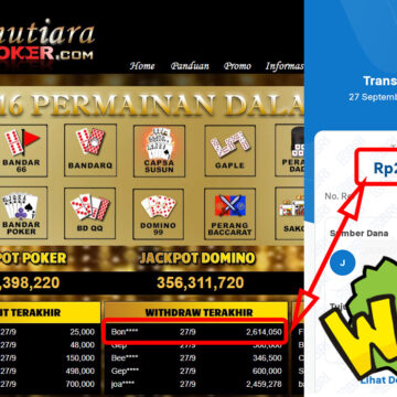 Bukti Withdraw ( 2,614,050,-) Member Setia Mutiarapoker