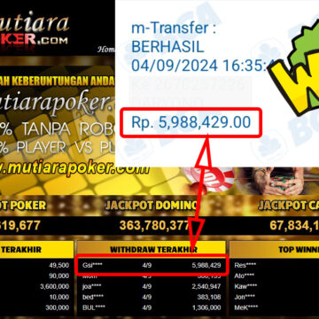 Bukti Withdraw ( 5,988,429,-) Member Setia Mutiarapoker