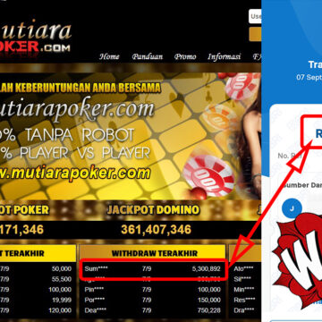 Bukti Withdraw ( 5,300,892,-) Member Setia Mutiarapoker