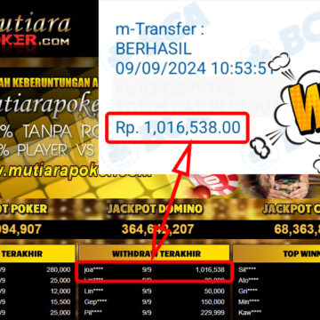 Bukti Withdraw ( 1,016,538,-) Member Setia Mutiarapoker