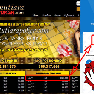 Bukti Withdraw ( 8,987,800,-) Member Setia Mutiarapoker