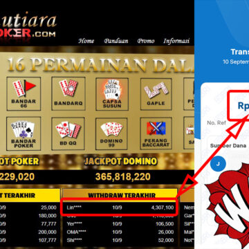 Bukti Withdraw ( 4,307,100,-) Member Setia Mutiarapoker