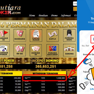 Bukti Withdraw ( 1,506,500,-) Member Setia Mutiarapoker