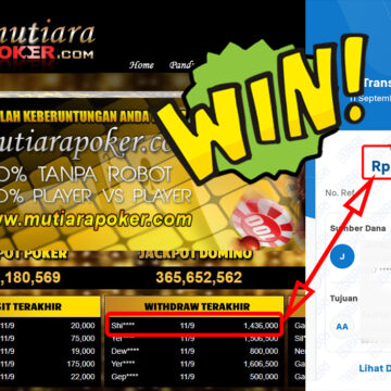 Bukti Withdraw ( 1,436,000,-) Member Setia Mutiarapoker