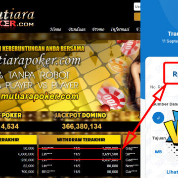 Bukti Withdraw ( 3,691,500,-) Member Setia Mutiarapoker