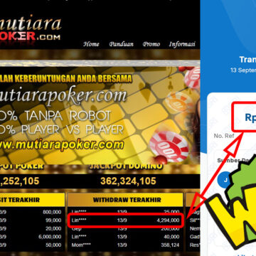 Bukti Withdraw ( 4,294,000,-) Member Setia Mutiarapoker