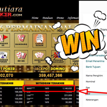 Bukti Withdraw ( 1,140,632,-) Member Setia Mutiarapoker