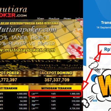 Bukti Withdraw ( 1,988,500,-) Member Setia Mutiarapoker