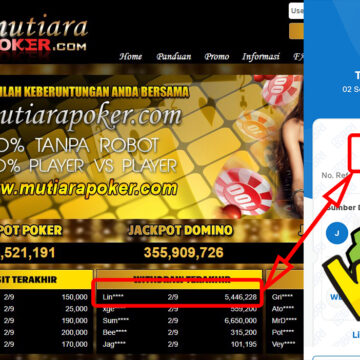 Bukti Withdraw ( 5,446,228,-) Member Setia Mutiarapoker