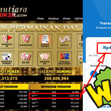 Bukti Withdraw ( 4,531,145,-) Member Setia Mutiarapoker