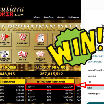 Bukti Withdraw ( 1,023,100,-) Member Setia Mutiarapoker