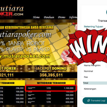 Bukti Withdraw ( 1,100,000,-) Member Setia Mutiarapoker