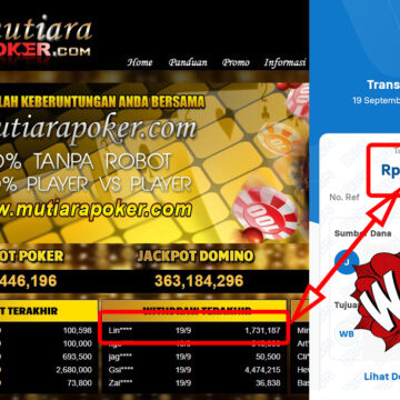 Bukti Withdraw ( 1,731,187,-) Member Setia Mutiarapoker