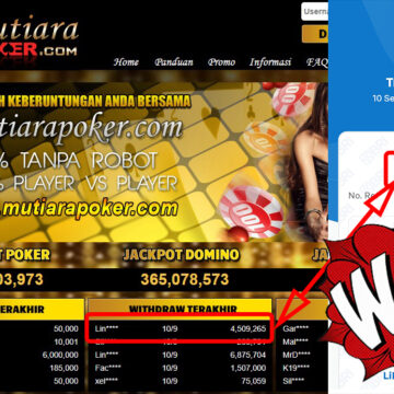 Bukti Withdraw ( 4,509,265,-) Member Setia Mutiarapoker