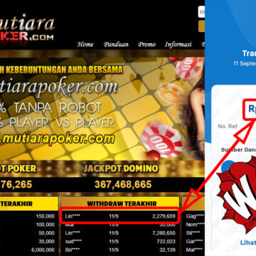 Bukti Withdraw ( 2,279,659,-) Member Setia Mutiarapoker