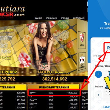 Bukti Withdraw ( 1,636,803,-) Member Setia Mutiarapoker