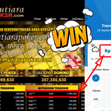 Bukti Withdraw ( 1,790,340,-) Member Setia Mutiarapoker